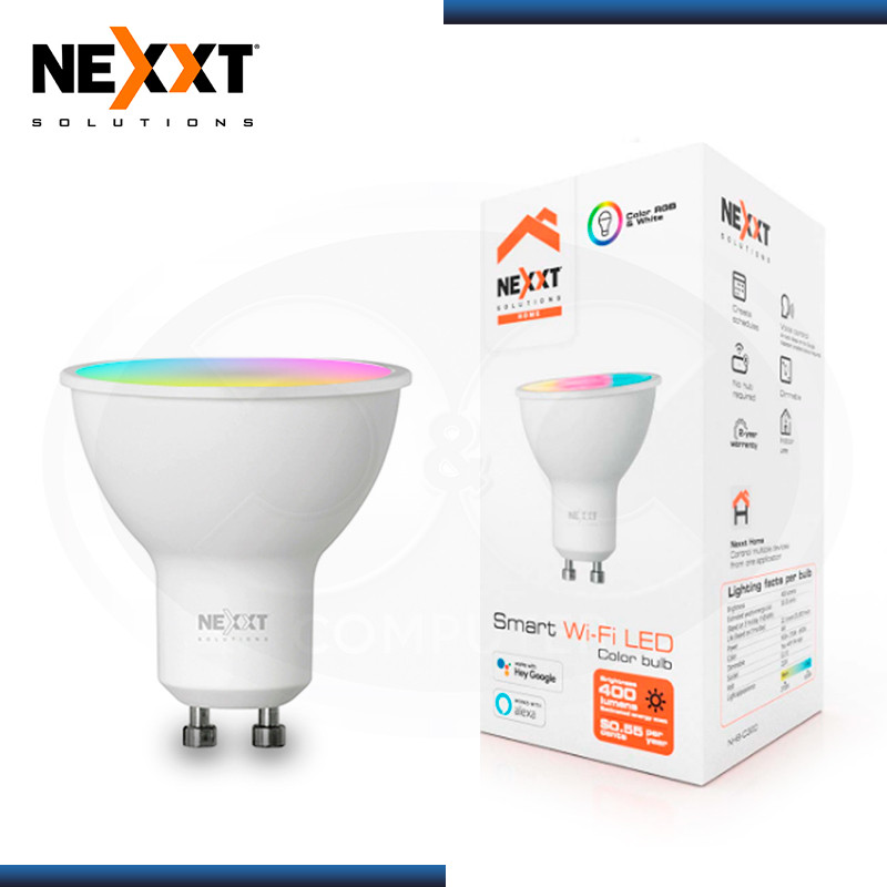 FOCO LED INTELIGENTE 4W GU10 NEXXT HOME WI FI RGB Color 220V NHB-C320 3PK